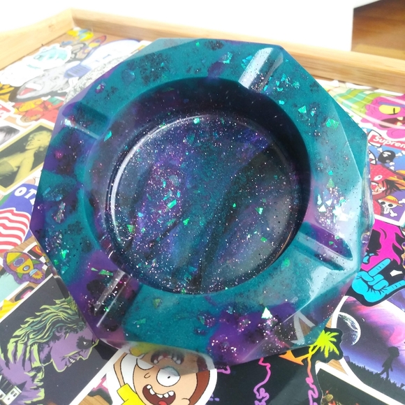 Hand Crafted Other - Handmade Galaxy Sparkly Ash Tray Epoxy Resin Art